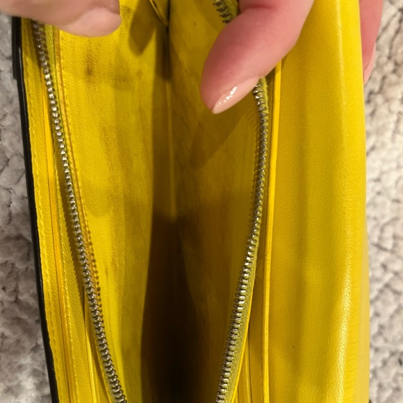 Céline Grey-Taupe Bicolor Yellow Bifold Snap Large Long Flap Wallet - Picture 13 of 16